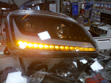 ( PAIR ) AFTERMARKET PETERBILT 579  587 HEADLIGHT WITH LED HALO +  ND10 H11 LOW BEAM + ND10 H1 HIGH BEAM BULBS PLUS FREE SHIPPING