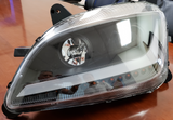 ( PAIR ) AFTERMARKET PETERBILT 579  587 HEADLIGHT WITH LED HALO +  ND10 H11 LOW BEAM + ND10 H1 HIGH BEAM BULBS PLUS FREE SHIPPING