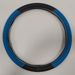 BLACK AND BLUE 18 INCH STEERING WHEEL COVER FOR ALL FACTORY SEMI-TRUCK MAKES