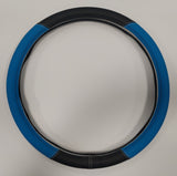 BLACK AND BLUE 18 INCH STEERING WHEEL COVER FOR ALL FACTORY SEMI-TRUCK MAKES