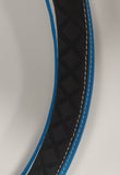 BLACK AND BLUE 18 INCH STEERING WHEEL COVER FOR ALL FACTORY SEMI-TRUCK MAKES