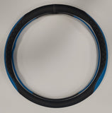 BLACK AND BLUE 18 INCH STEERING WHEEL COVER FOR ALL FACTORY SEMI-TRUCK MAKES