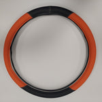 BLACK AND ORANGE 18 INCH STEERING WHEEL COVER FOR ALL FACTORY SEMI-TRUCK MAKES