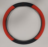 BLACK AND RED 18 INCH STEERING WHEEL COVER FOR ALL FACTORY SEMI-TRUCK MAKES