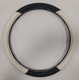 BLACK AND WHITE 18 INCH STEERING WHEEL COVER FOR ALL FACTORY SEMI-TRUCK MAKES