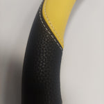 BLACK AND YELLOW 18 INCH STEERING WHEEL COVER FOR ALL FACTORY SEMI-TRUCK MAKES