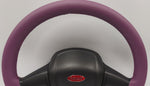 BLACK AND PURPLE COMBO 18 INCH LACED-ON ALL LEATHER STEERING COVER FOR PETERBILT AND KENWORTH TRUCKS